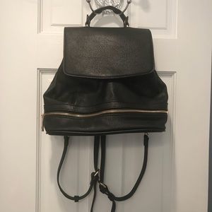 Free People Black Vegan Leather Backpack